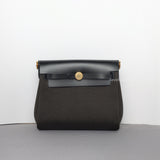 Hermes Herbag 20 | Dark Bronze/Black Gold Hardware-whitebackground