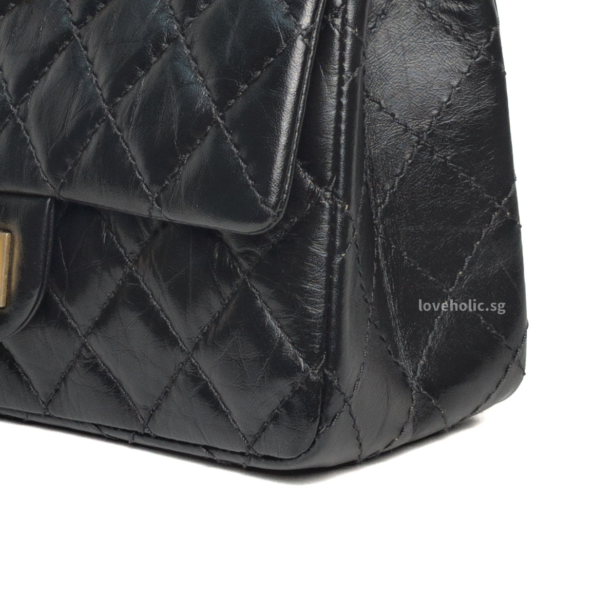 Reissue 2.55 Mini | Black Calfskin Brushed Gold Hardware