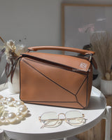 Loewe Puzzle Small | Tan Calfskin Silver Hardware-main