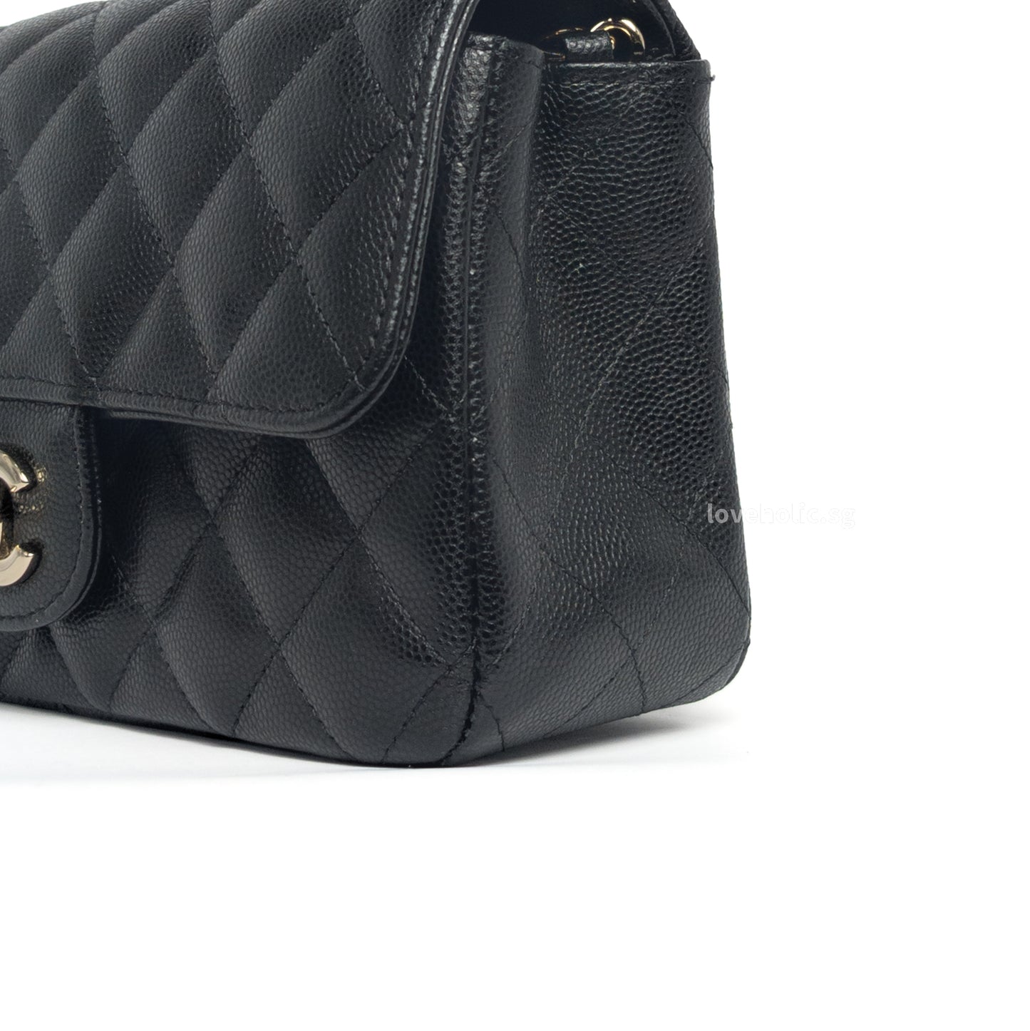 Chanel Classic Flap Mini Rectangle | 17C Black Caviar Light Gold Hardware