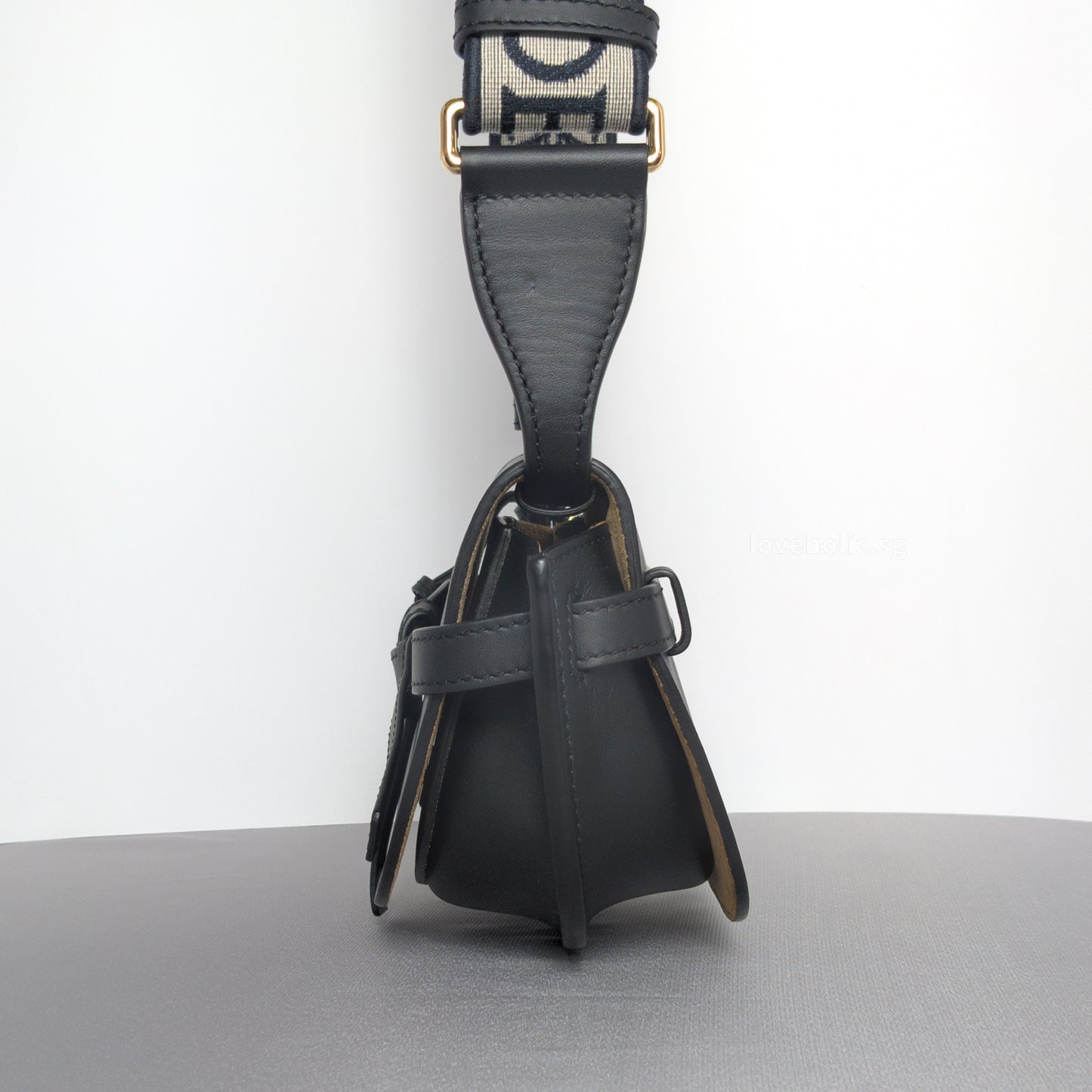 Loewe Gate Mini | Black Calfskin Gold Hardware-details