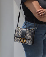 Dior Montaigne 30 Oblique Jacquard Blue Jacquard Fabric Gold Hardware-modelshots
