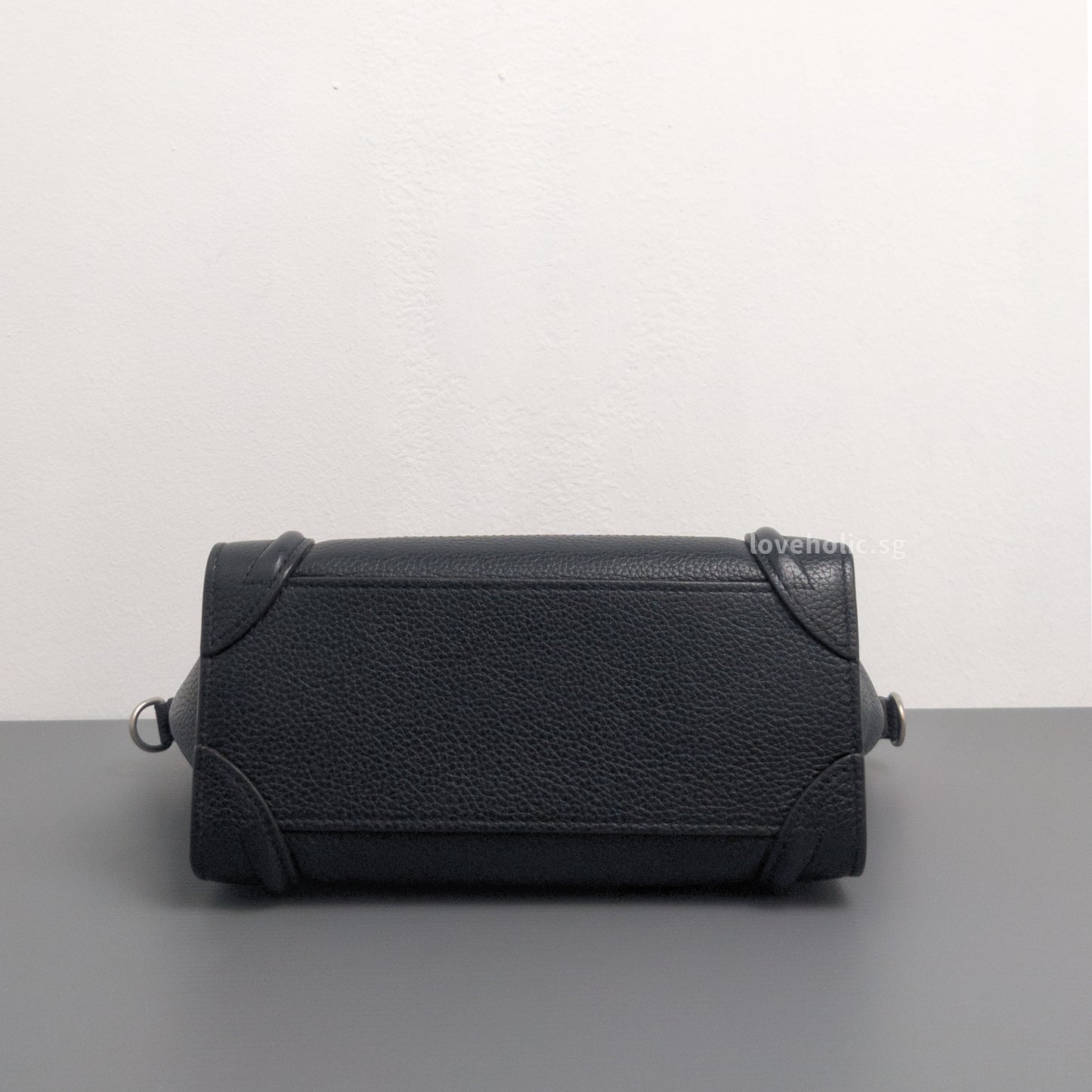 Luggage Nano | Black Calfskin Ruthenium Hardware