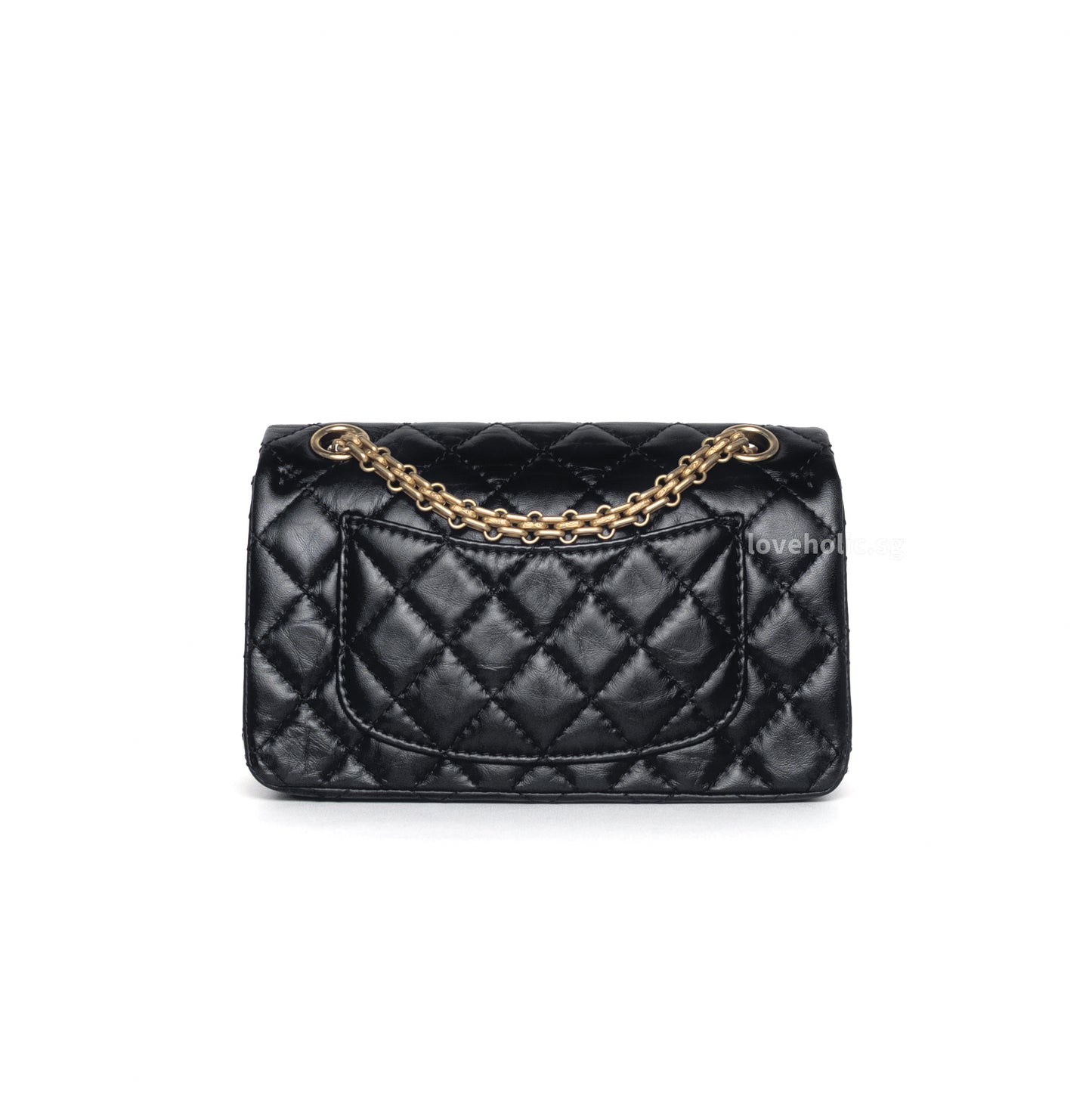 Reissue 2.55 Mini | Black Calfskin Brushed Gold Hardware