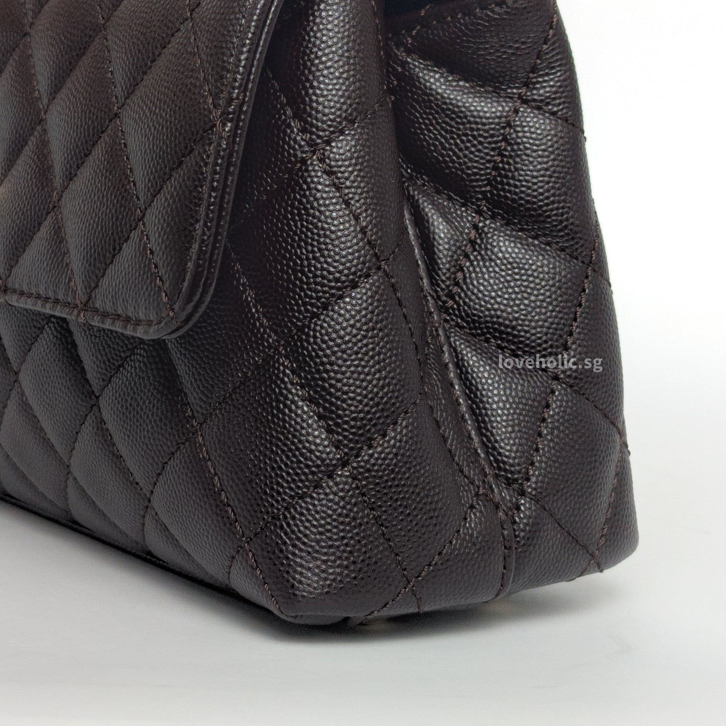 Coco Handle Small | 22K Dark Brown Caviar Light Gold Hardware