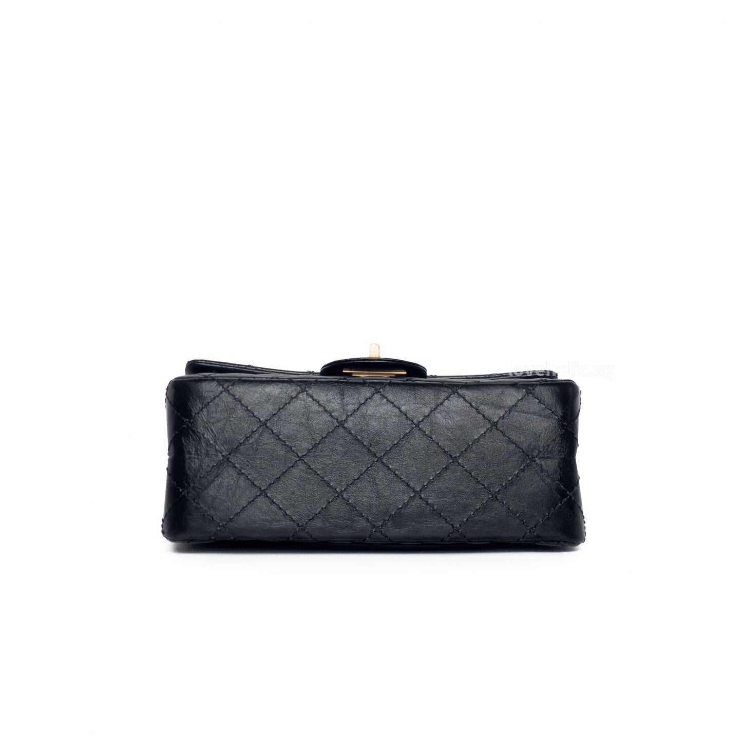 Reissue 2.55 Mini | Black Calfskin Brushed Gold Hardware