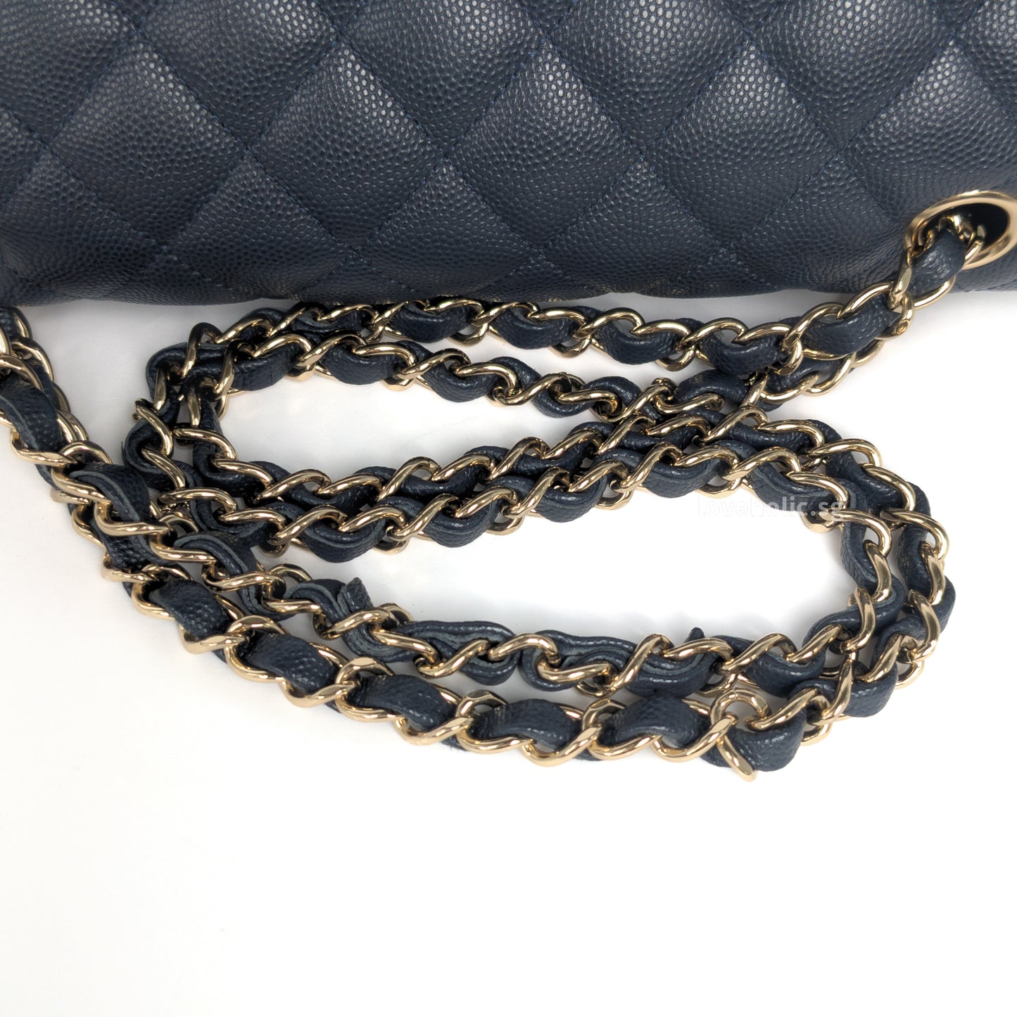 Chanel Classic Flap Medium | 18B Midnight/Navy Blue Caviar Light Gold Hardware