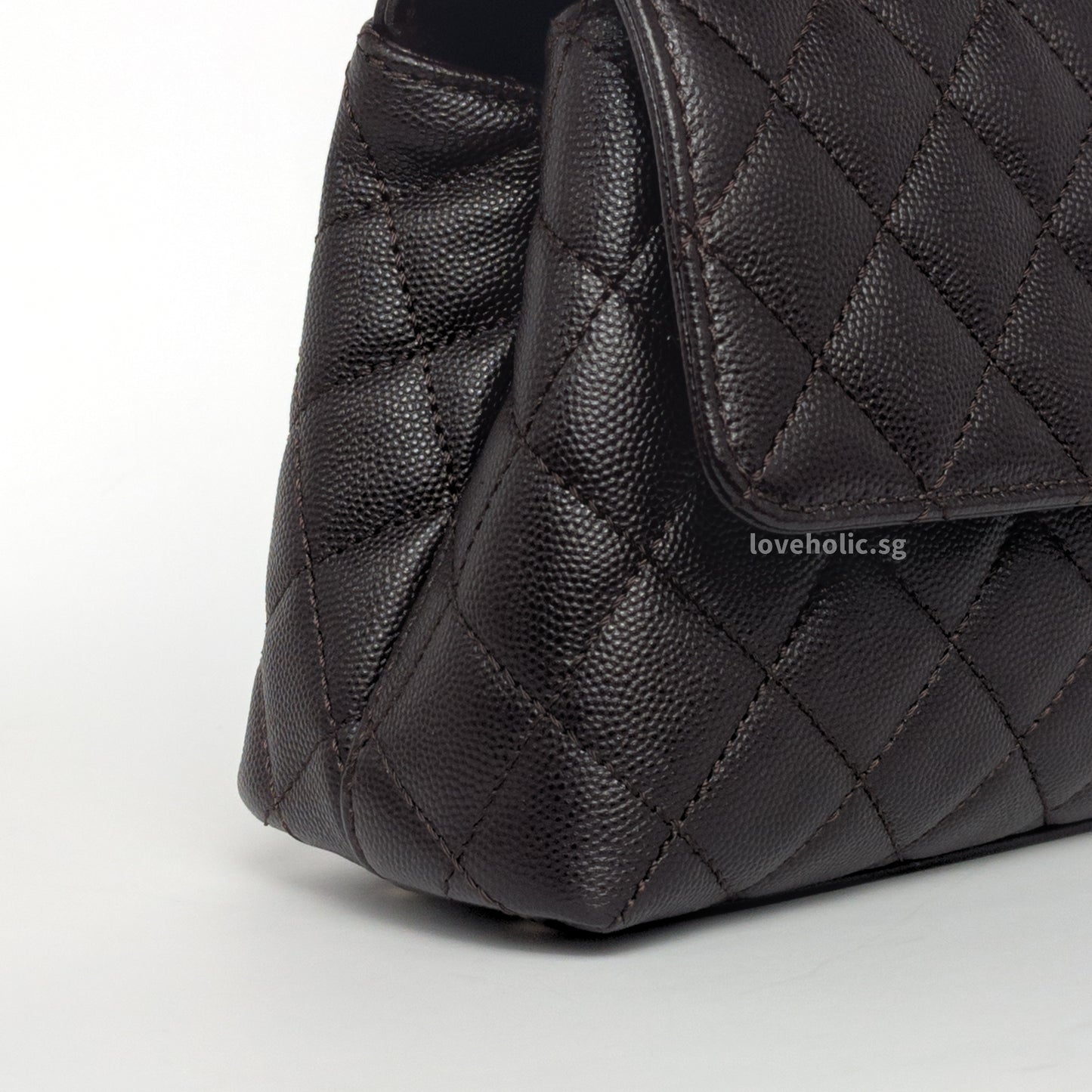 Coco Handle Small | 22K Dark Brown Caviar Light Gold Hardware