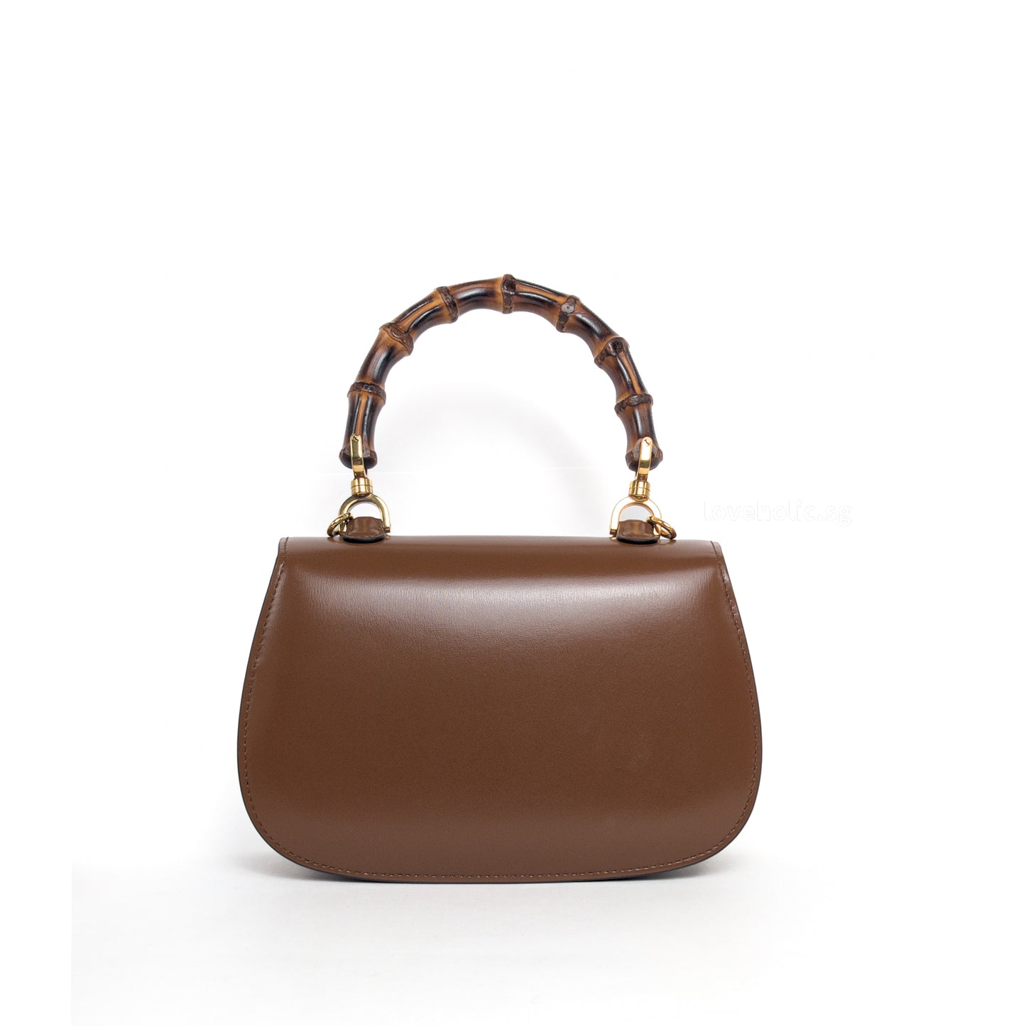 1947 Bamboo Top Handle Bag Small | Brown Leather Gold Hardware