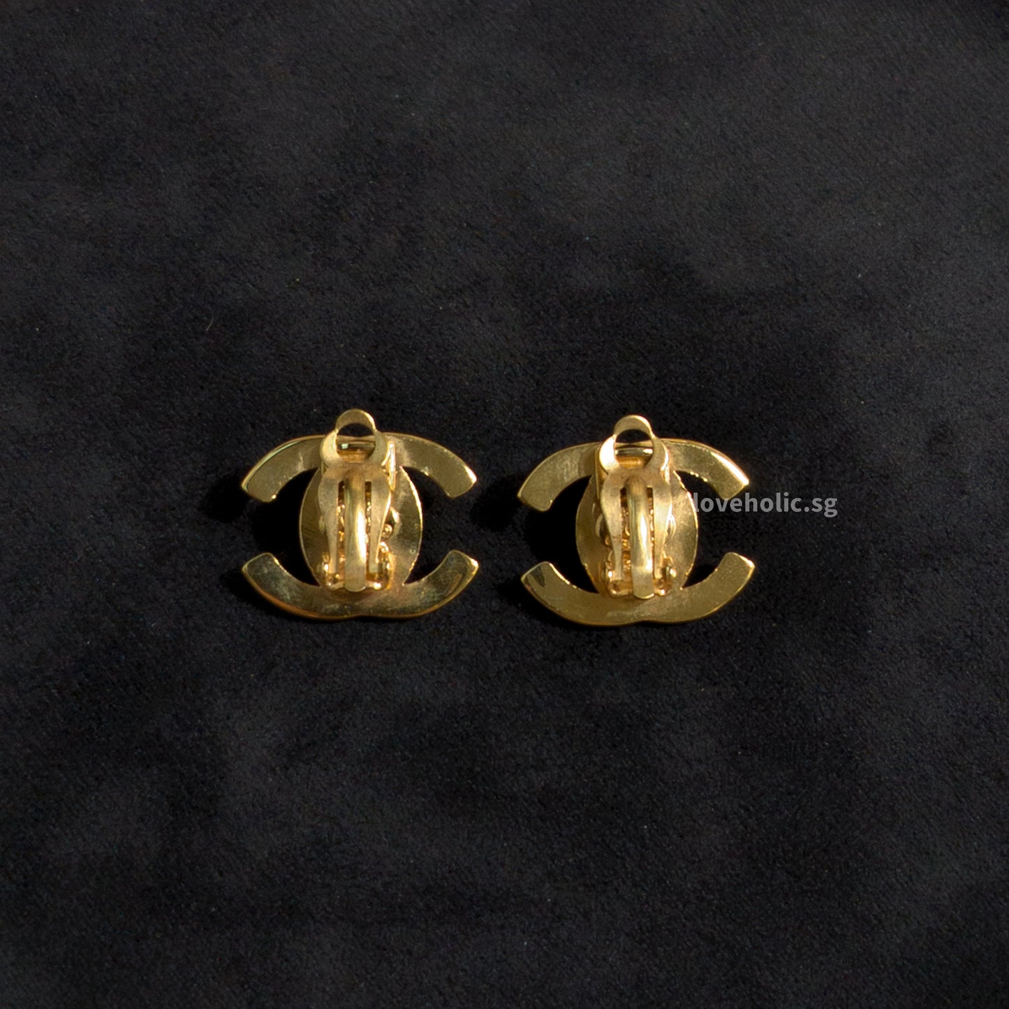 Chanel Vintage Earrings 1995 CC Turnlock | Clip On 24K Gold Hardware-whitebackground