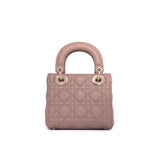 Dior Lady Dior Mini | Blush Lambskin Light Gold Hardware