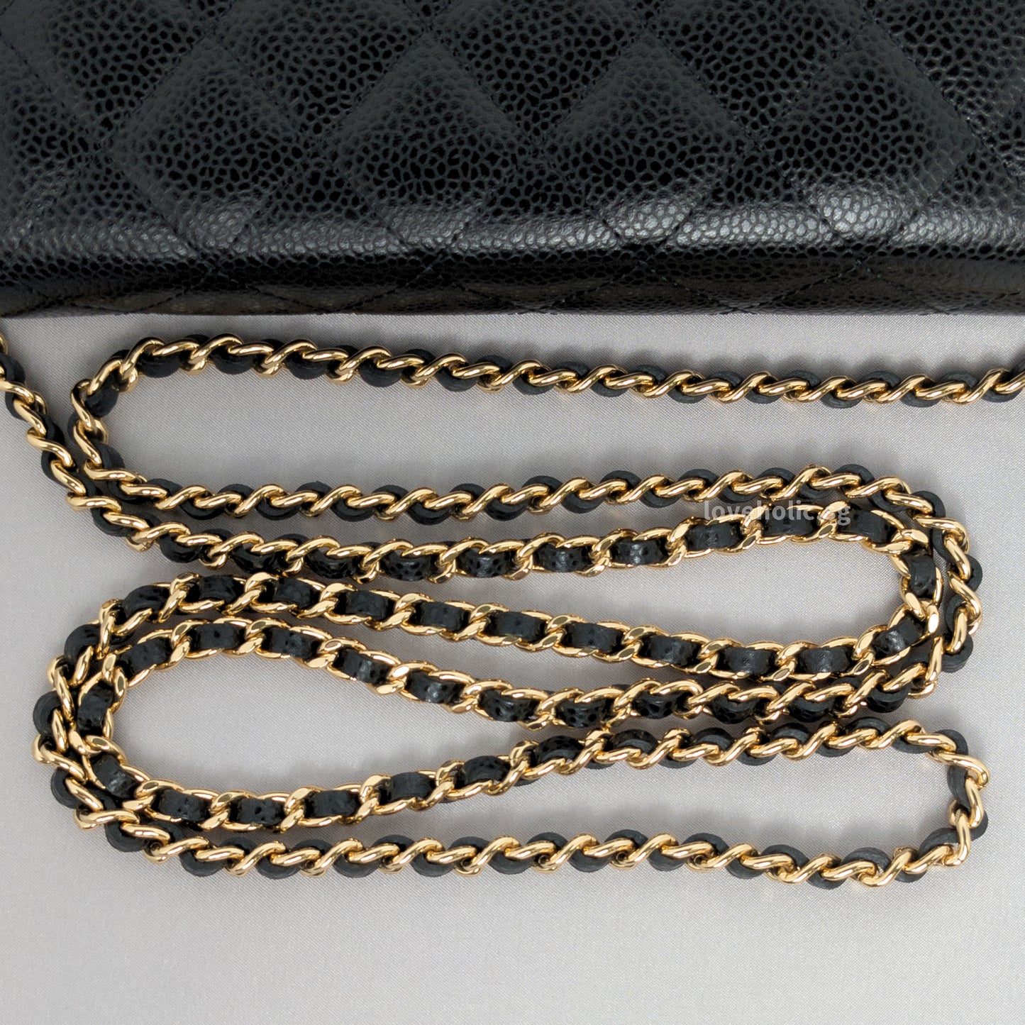 Wallet On Chain Black Caviar Gold Hardware