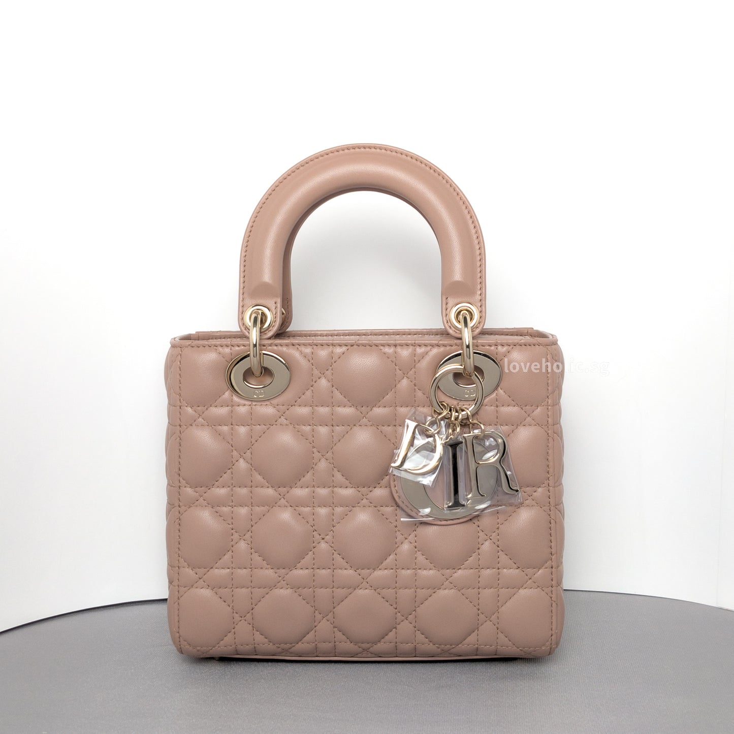 Dior My ABC Lady Dior Small | Blush Lambskin Light Gold Hardware-whitebackground