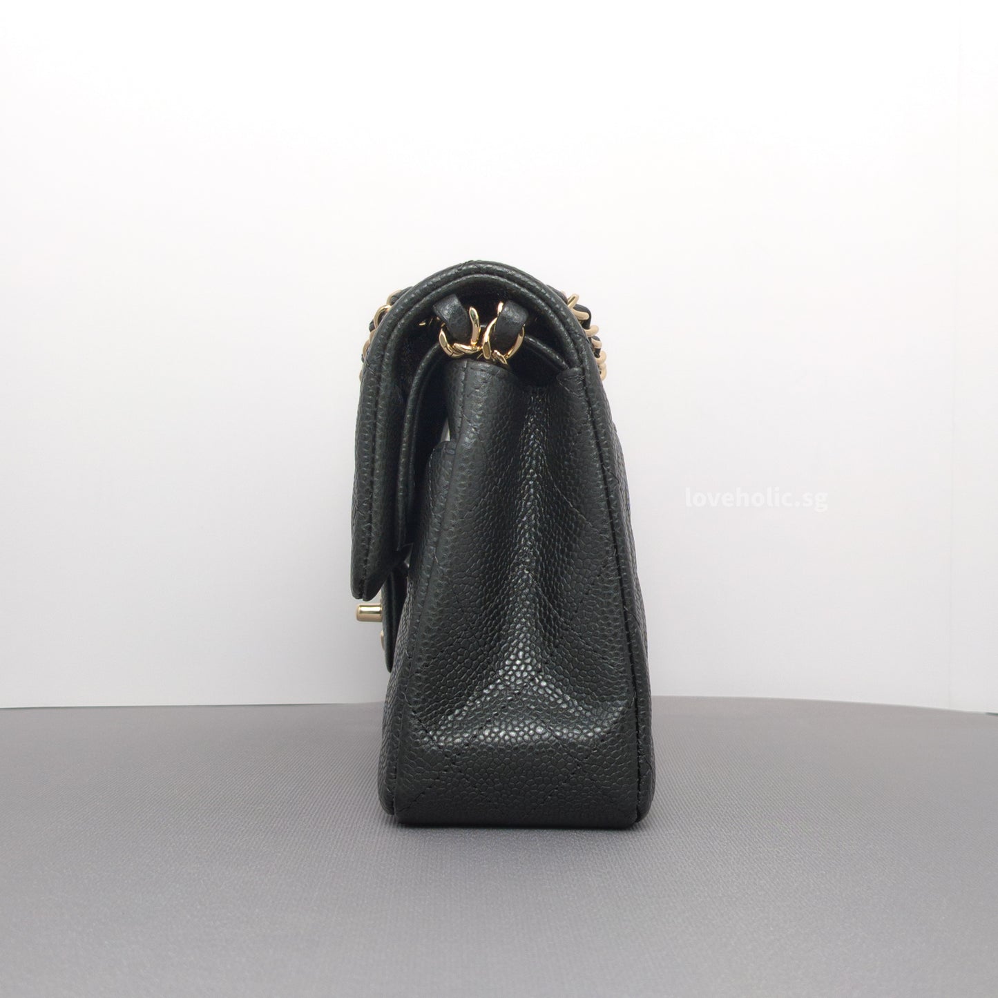 Classic Flap Small | 18S Dark Grey Caviar Light Gold Hardware