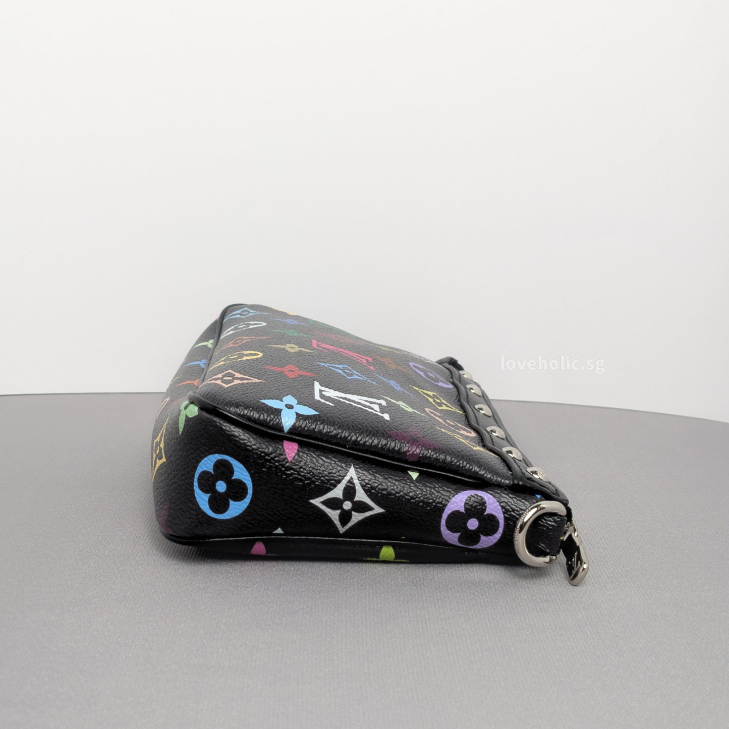 LV X TM Murakami Pochette | Black Leather Silver Hardware