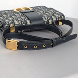 Montaigne 30 Oblique Jacquard Blue Jacquard Fabric Gold Hardware