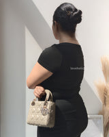 Dior Lady Dior Mini | Beige Lambskin Light Gold Hardware