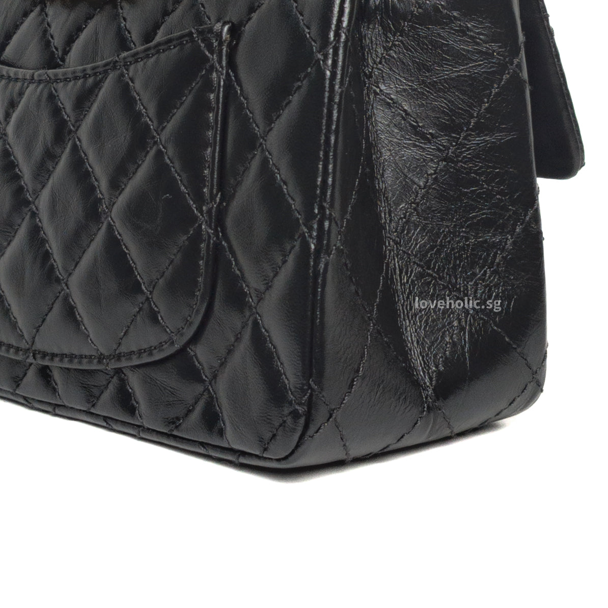 Reissue 2.55 Mini | Black Calfskin Brushed Gold Hardware