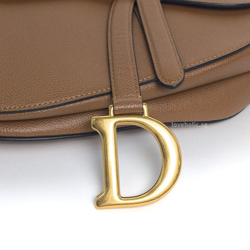 Dior Saddle Medium | Tan Grained Calfskin Gold Hardware