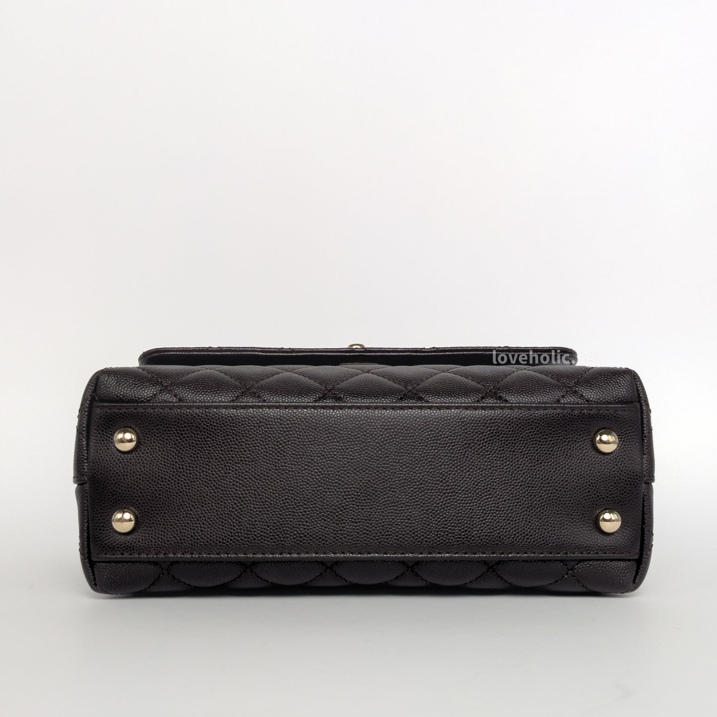 Coco Handle Small | 22K Dark Brown Caviar Light Gold Hardware