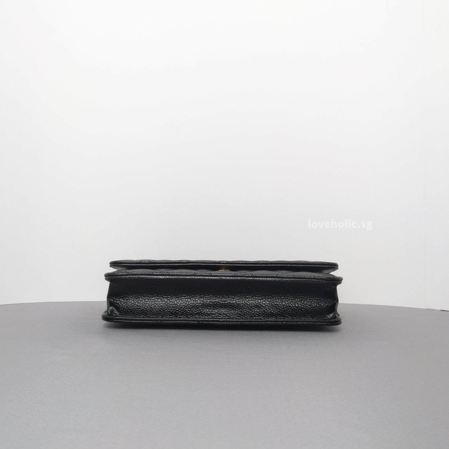 Wallet On Chain Black Caviar Gold Hardware