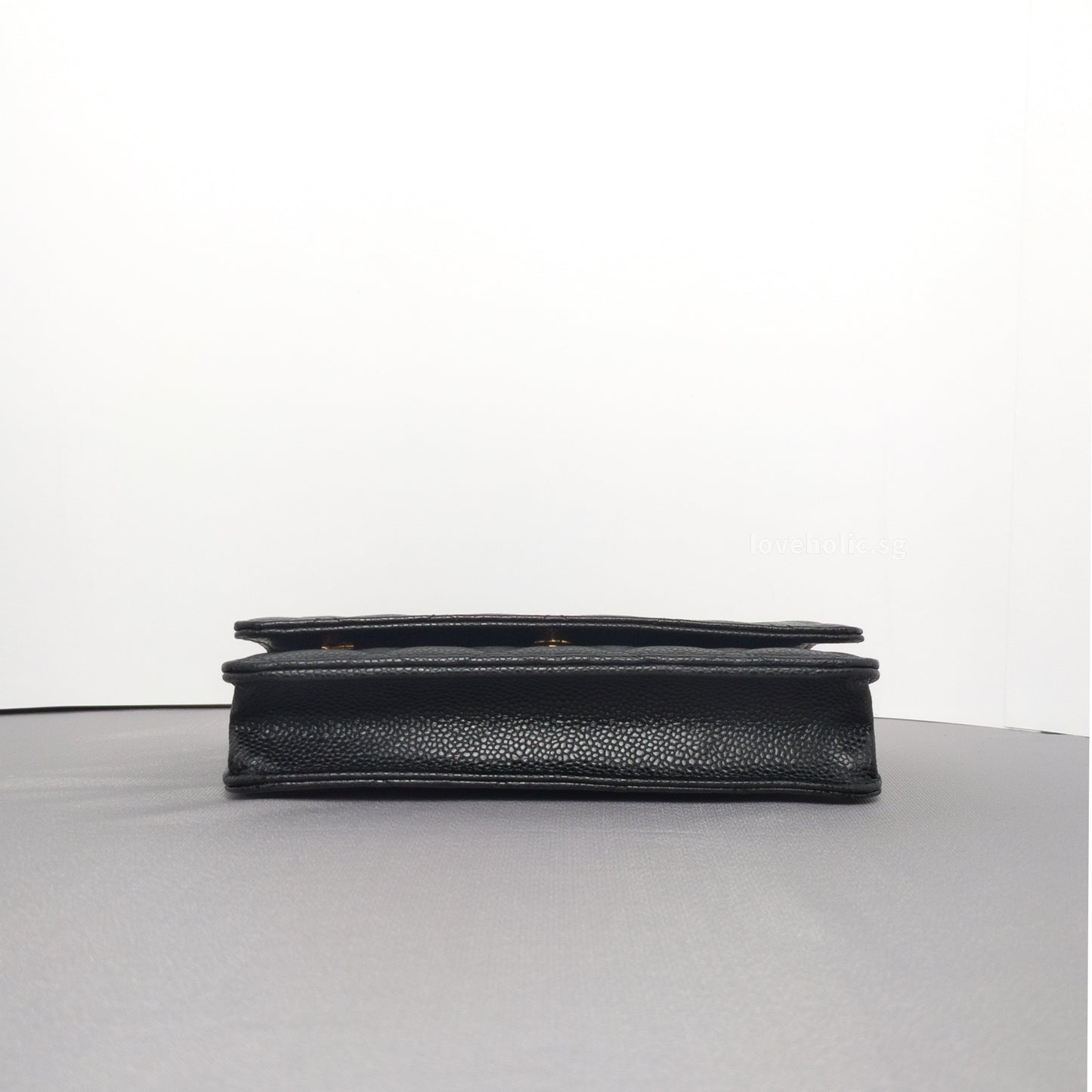 Wallet On Chain Black Caviar Gold Hardware