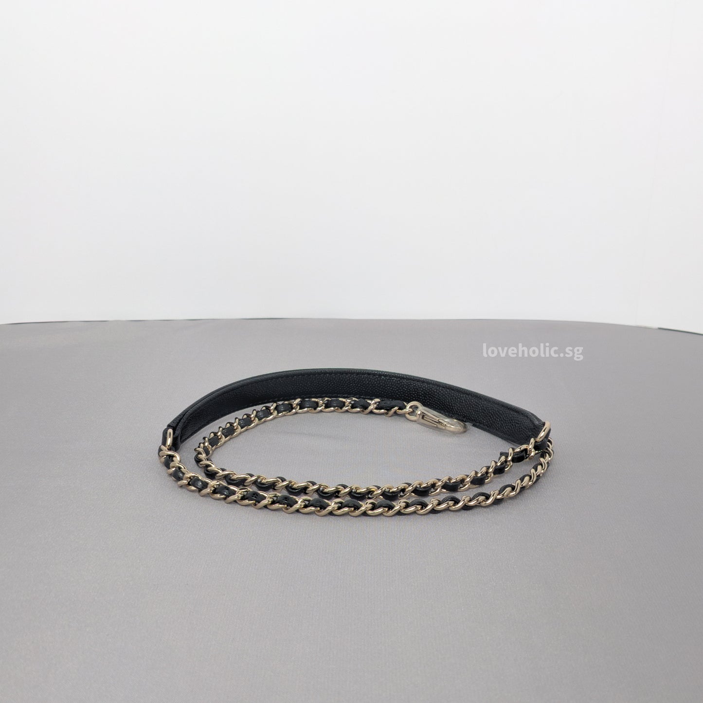 Coco Handle Small | Black Caviar Light Gold Hardware