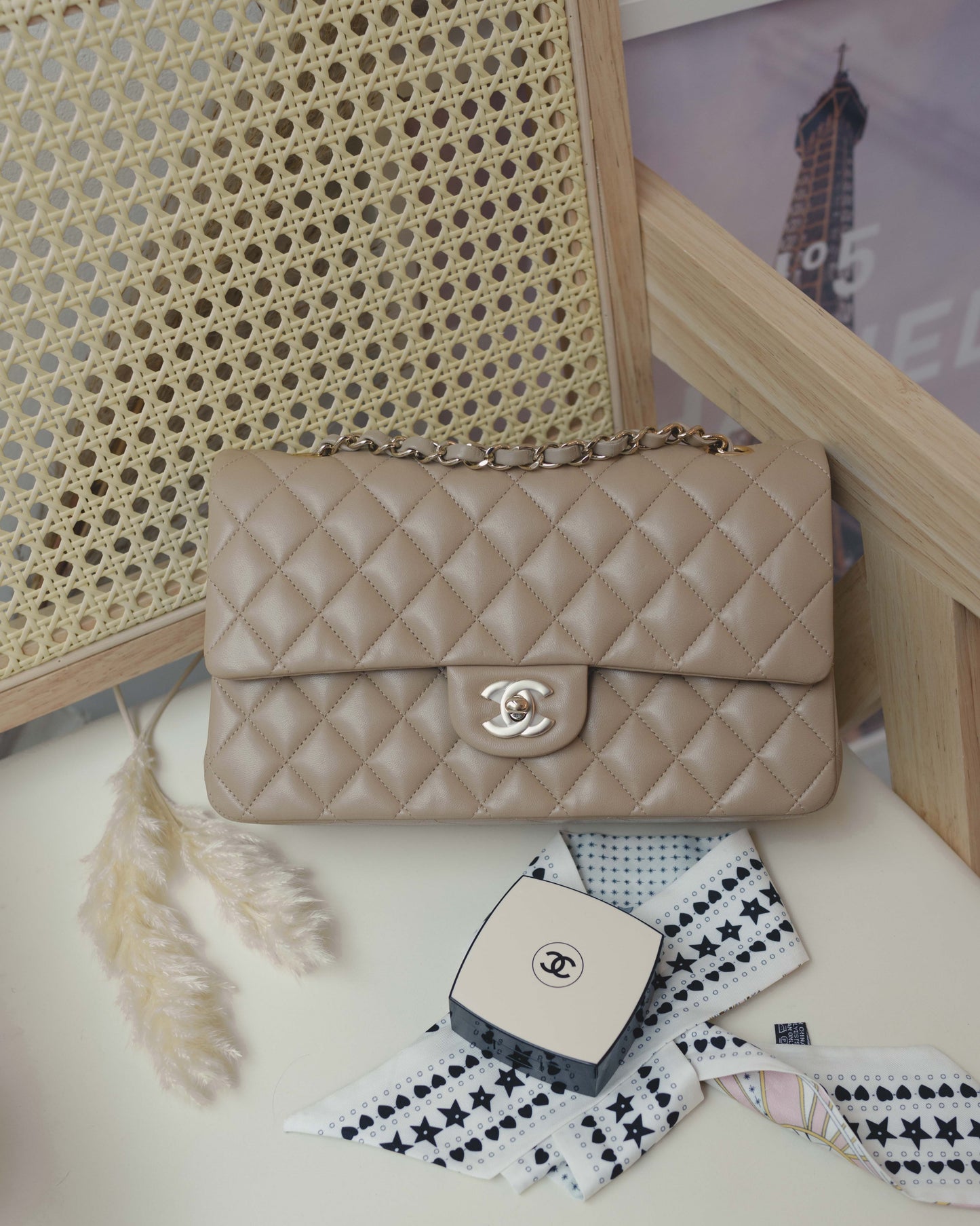 Chanel Classic Flap Medium | 21S Dark Beige Lambskin Gold Hardware