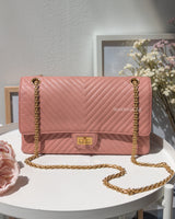 Reissue 2.55 226 Medium | Sakura Pink Calfskin Brushed Gold Hardware