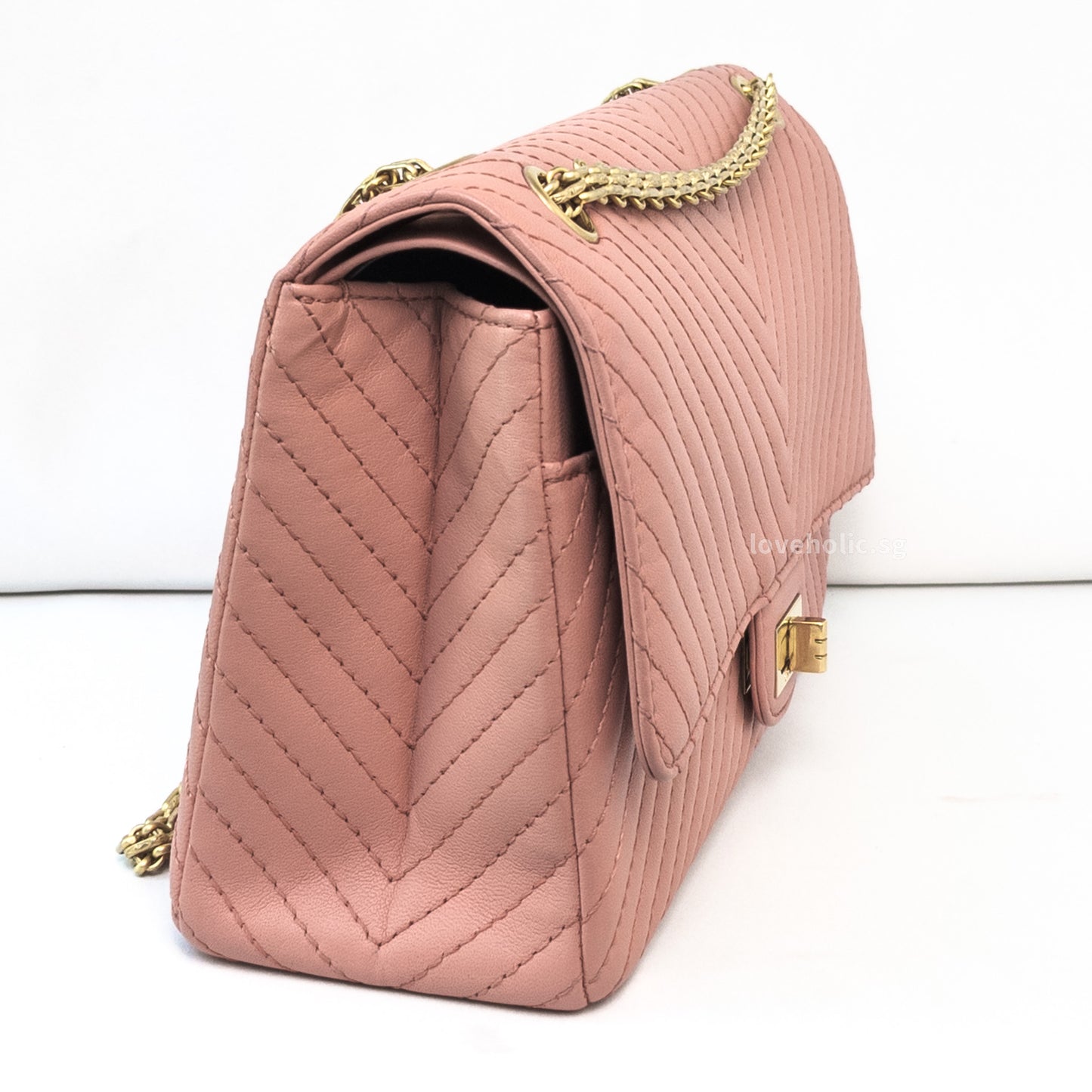 Reissue 2.55 226 Medium | Sakura Pink Calfskin Brushed Gold Hardware