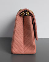 Chanel Reissue 2.55 226 Medium | Sakura Pink Calfskin Brushed Gold Hardware-side