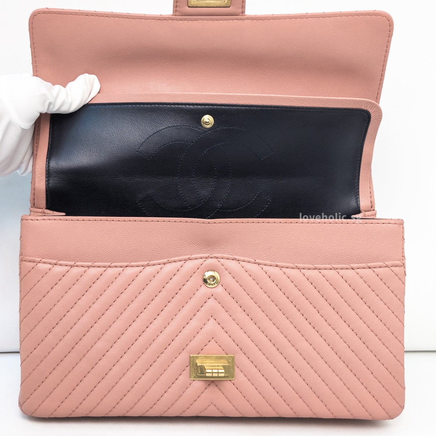 Reissue 2.55 226 Medium | Sakura Pink Calfskin Brushed Gold Hardware