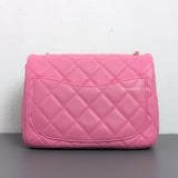 Chanel Pearl Crush Mini Square | Pink Lambskin Gold Hardware-back