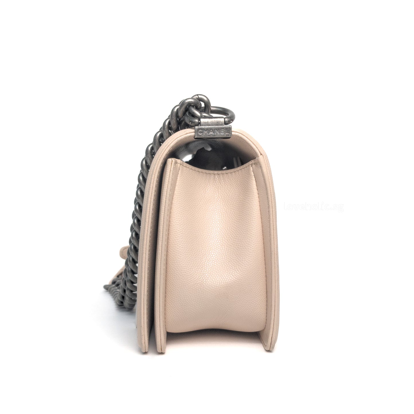 Boy Chevron Old Medium | Ivory Beige Caviar Ruthenium Hardware