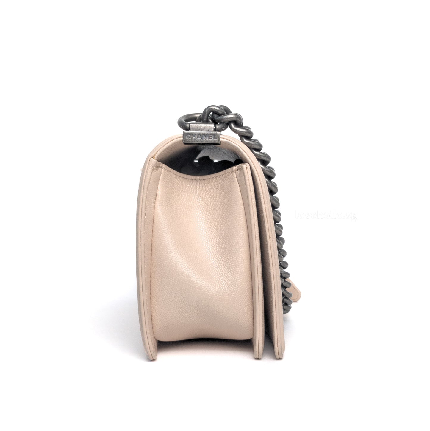 Boy Chevron Old Medium | Ivory Beige Caviar Ruthenium Hardware