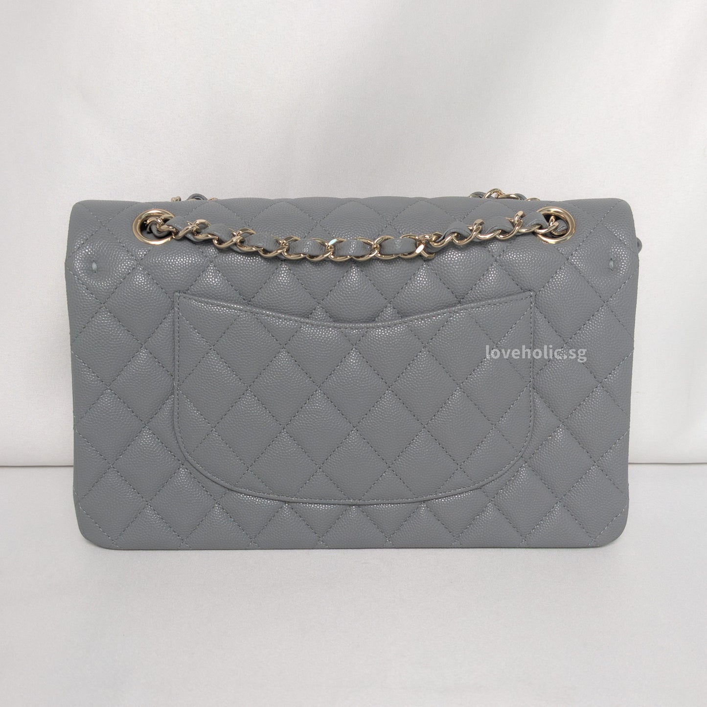 Chanel Classic Flap Medium | 20C Grey Caviar Light Gold Hardware