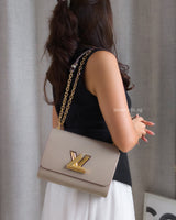 Louis Vuitton Twist MM | Grey Leather Gold Hardware-model