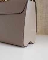 Louis Vuitton Twist MM | Grey Leather Gold Hardware-details