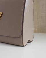 Louis Vuitton Twist MM | Grey Leather Gold Hardware-details