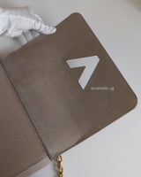 Louis Vuitton Twist MM | Grey Leather Gold Hardware-details
