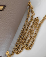 Louis Vuitton Twist MM | Grey Leather Gold Hardware-details