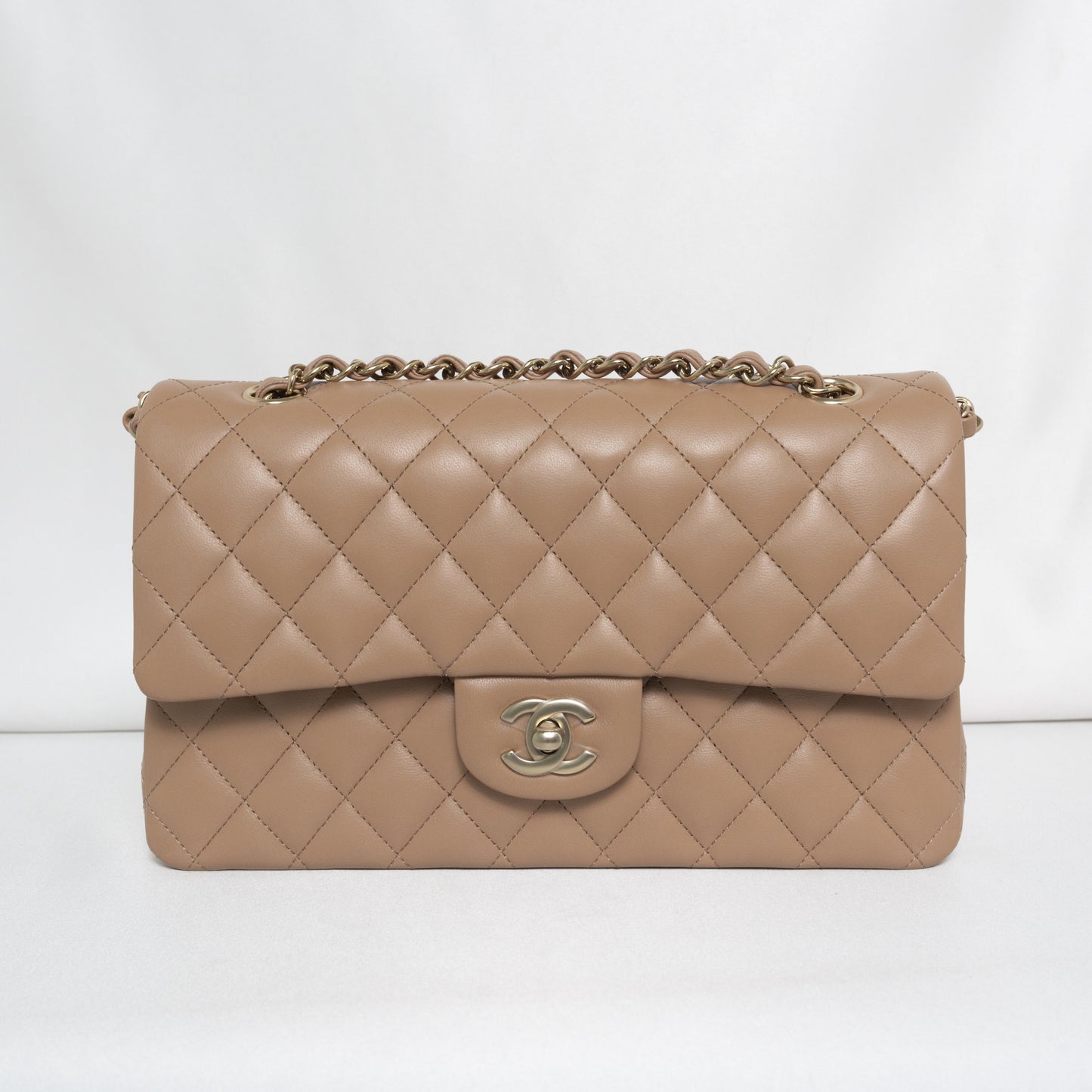 Chanel Classic Flap Medium | 22K Dark Beige/Caramel Lambskin Light Gold Hardware