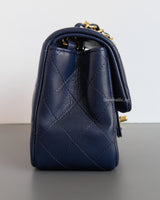 Classic Flap Mini Square | 17B Navy Blue Caviar Light Gold Hardware