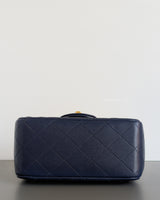 Classic Flap Mini Square | 17B Navy Blue Caviar Light Gold Hardware
