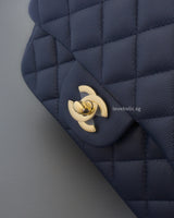 Classic Flap Mini Square | 17B Navy Blue Caviar Light Gold Hardware