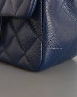 Classic Flap Mini Square | 17B Navy Blue Caviar Light Gold Hardware