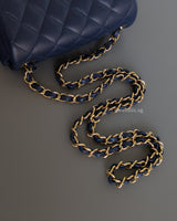 Classic Flap Mini Square | 17B Navy Blue Caviar Light Gold Hardware