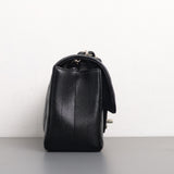 Chanel Classic Flap Chevron Mini Rectangle | 17S Black Caviar Silver Hardware-details