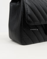 Classic Flap Chevron Mini Rectangle | 17S Black Caviar Silver Hardware