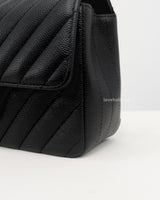 Classic Flap Chevron Mini Rectangle | 17S Black Caviar Silver Hardware